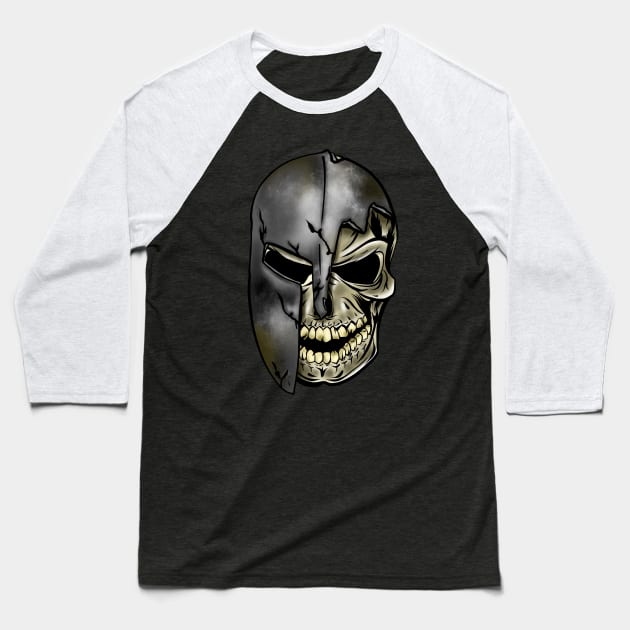 Spartan Skull Baseball T-Shirt by Danispolez_illustrations